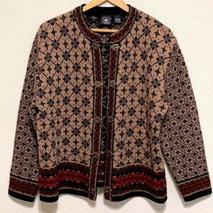 VINTAGE 100% WOOL Skyr Textile Pattern Jacket